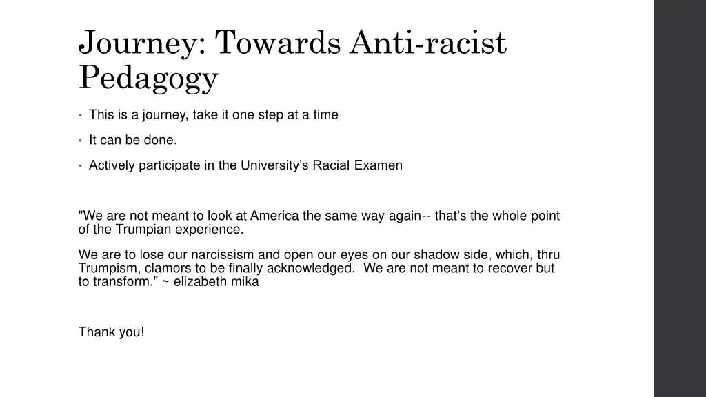 journey towards anti racist pedagogy