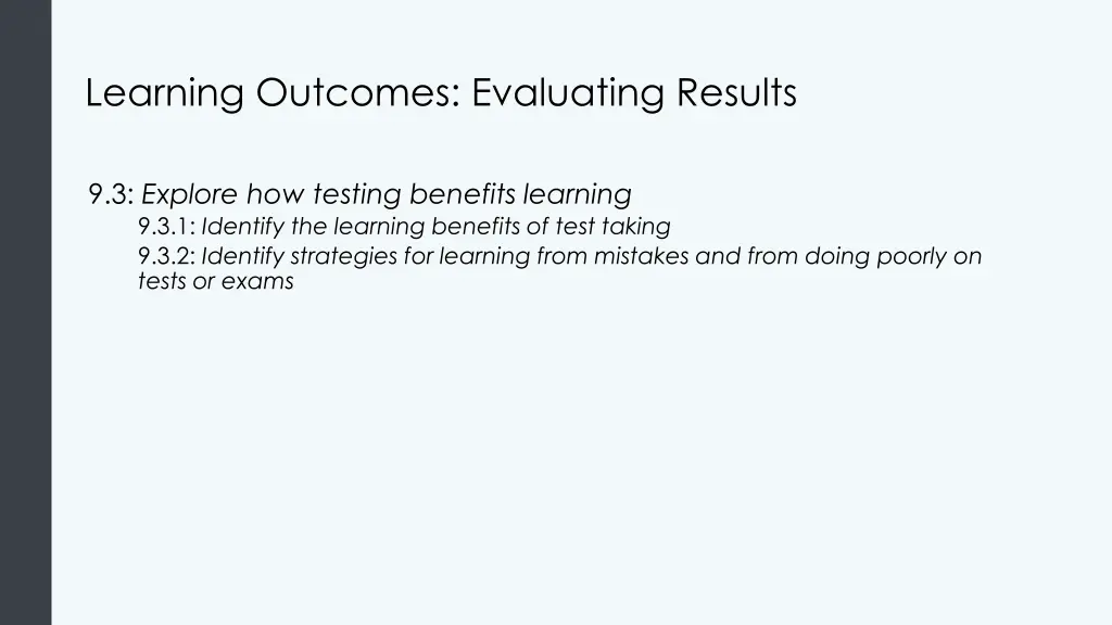 learning outcomes evaluating results