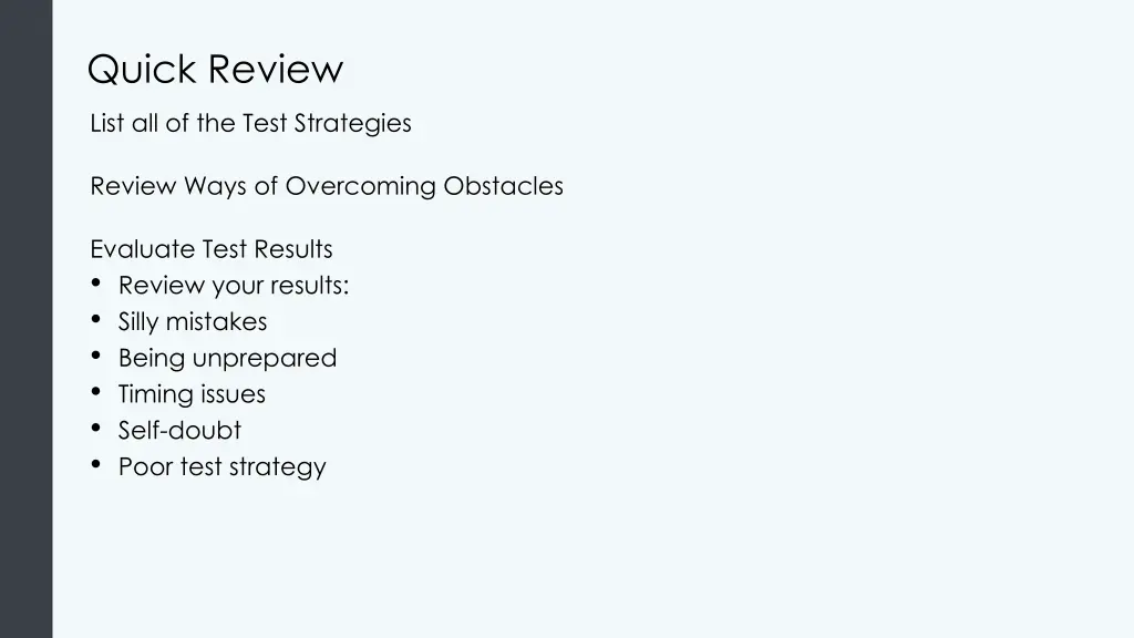 quick review
