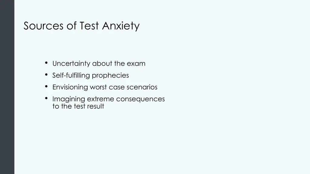 sources of test anxiety