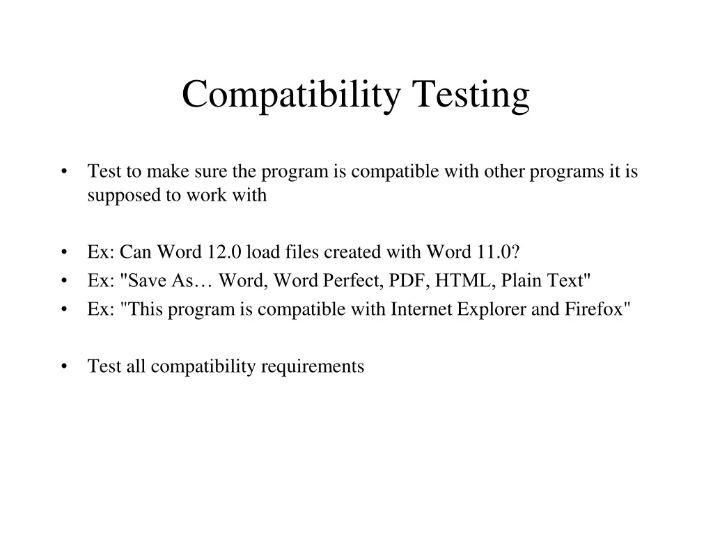 compatibility testing