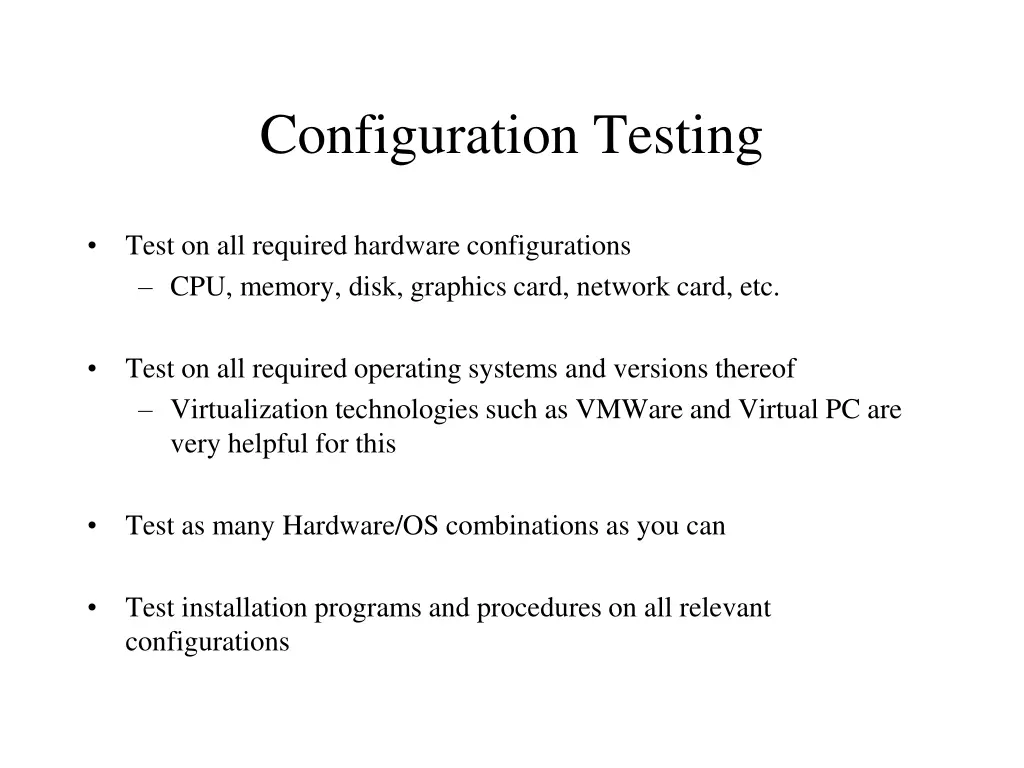 configuration testing