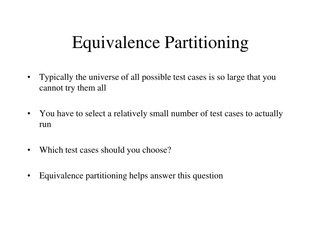 equivalence partitioning