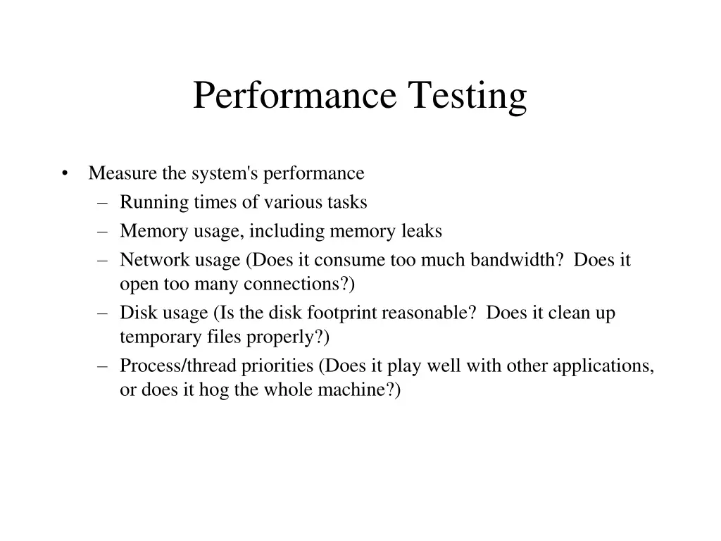 performance testing