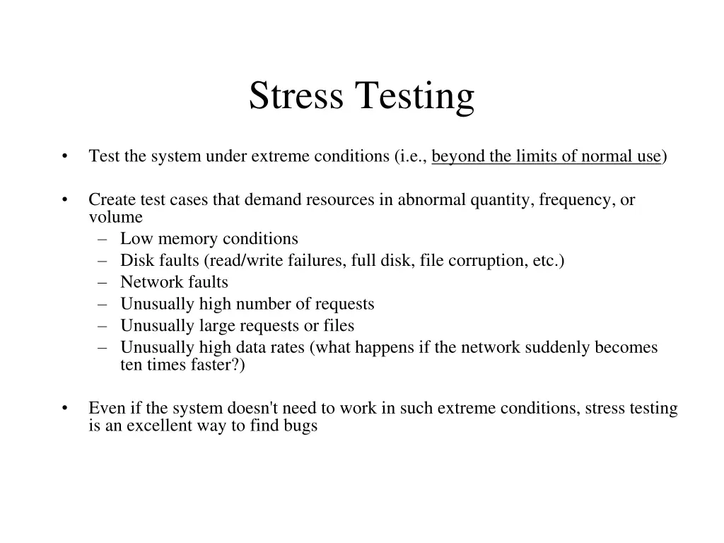stress testing