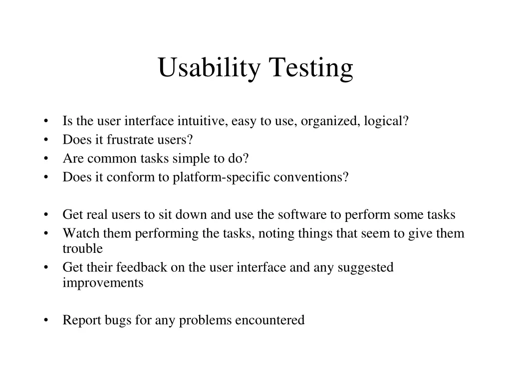 usability testing
