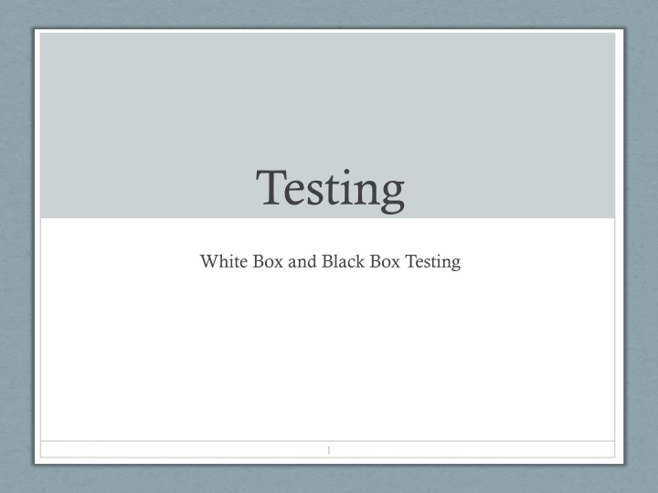 testing