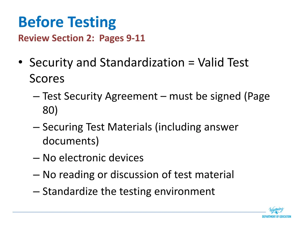 before testing review section 2 pages 9 11
