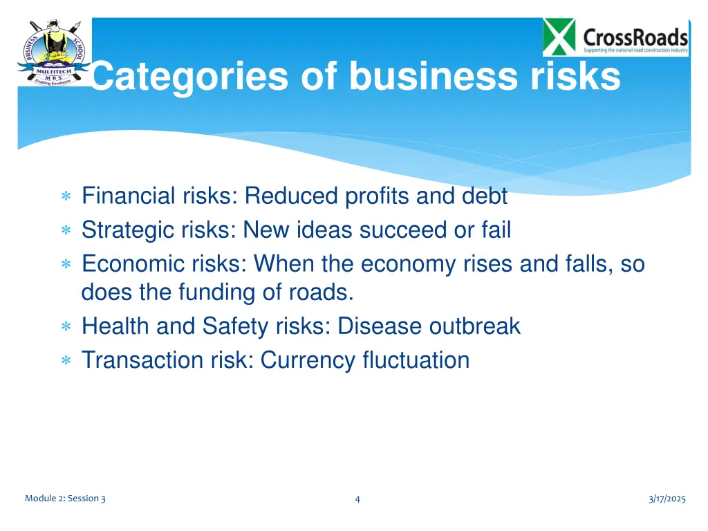 categories of business risks