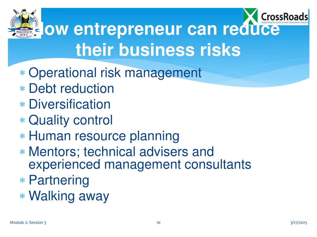 how entrepreneur can reduce their business risks