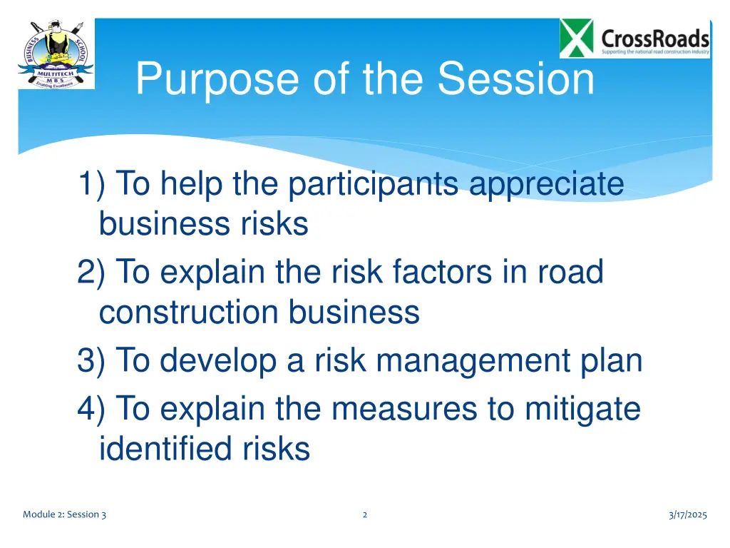purpose of the session