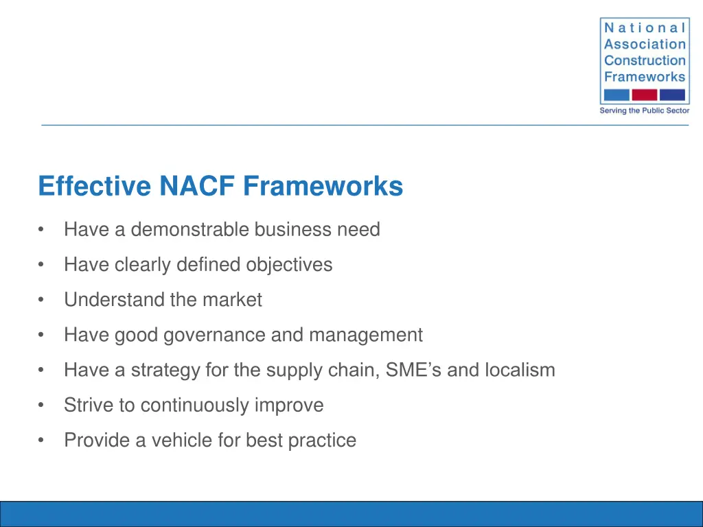 effective nacf frameworks
