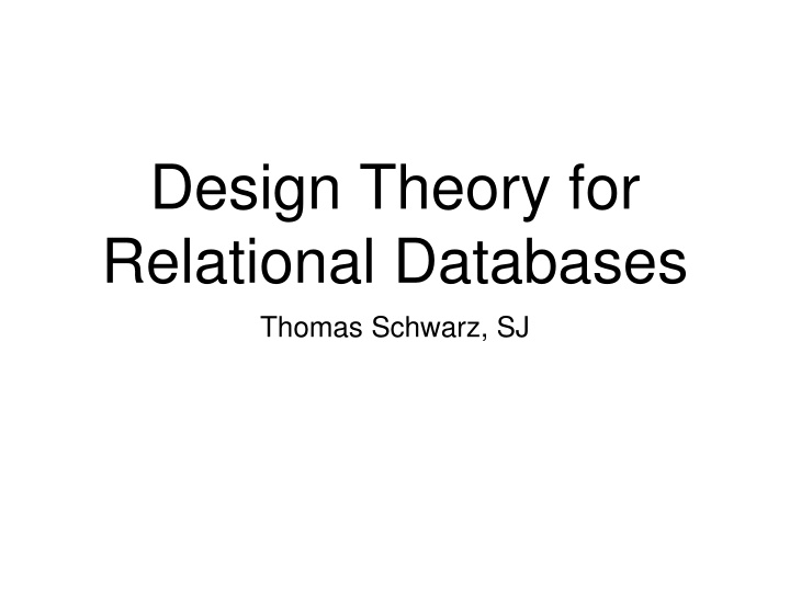 design theory for relational databases thomas