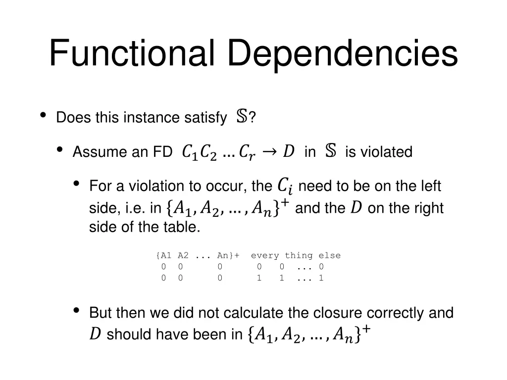functional dependencies 19
