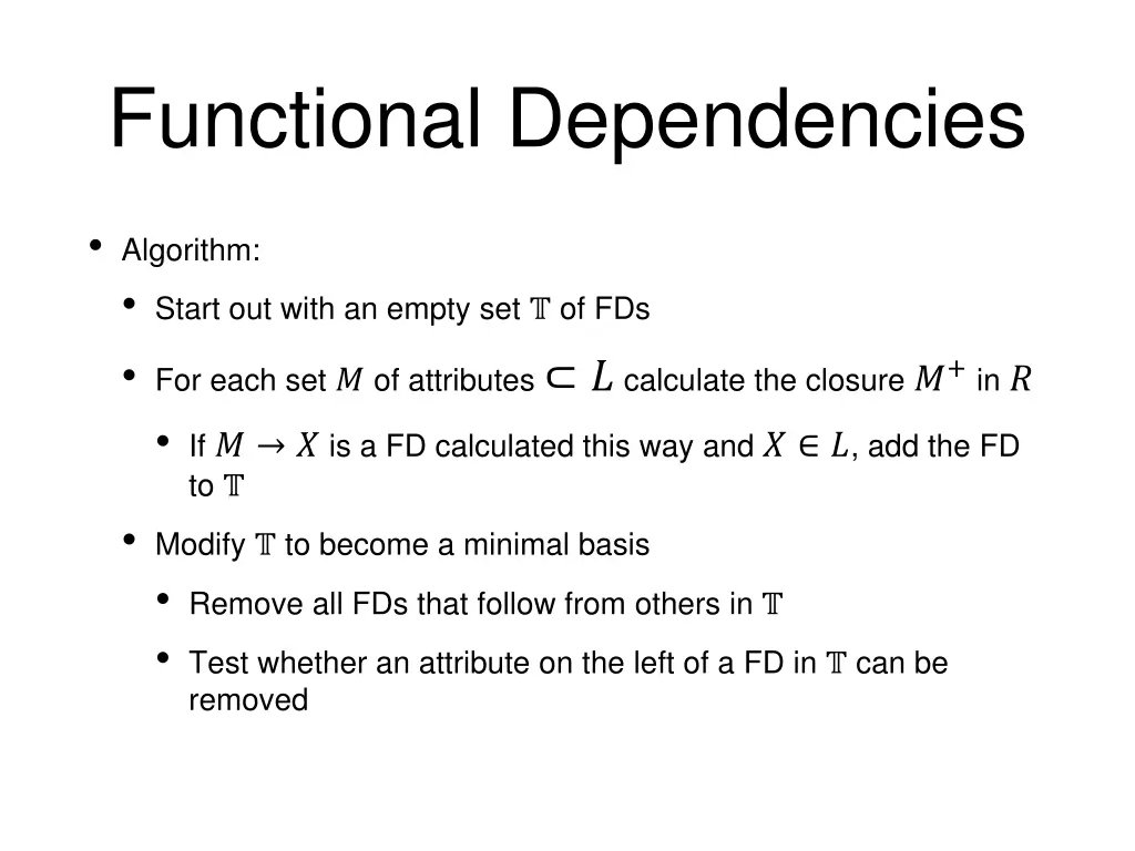 functional dependencies 30