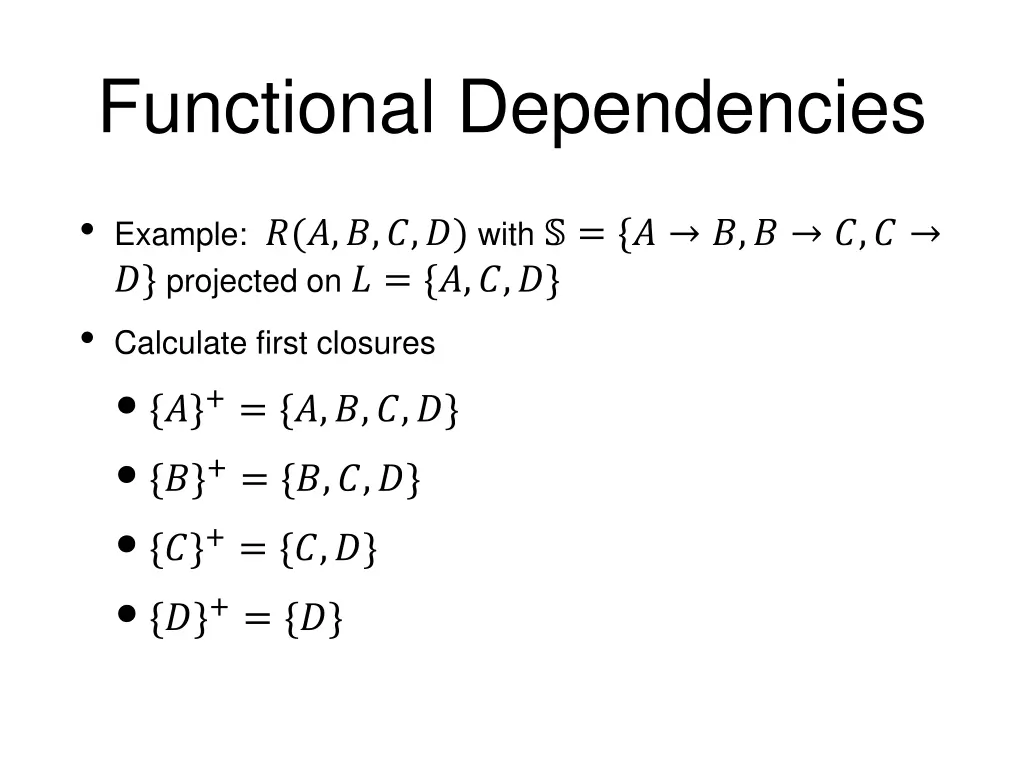 functional dependencies 31