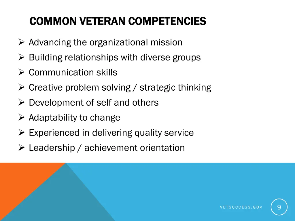 common veteran competencies common veteran
