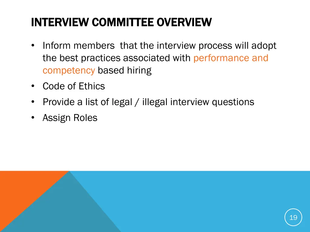 interview committee overview interview committee