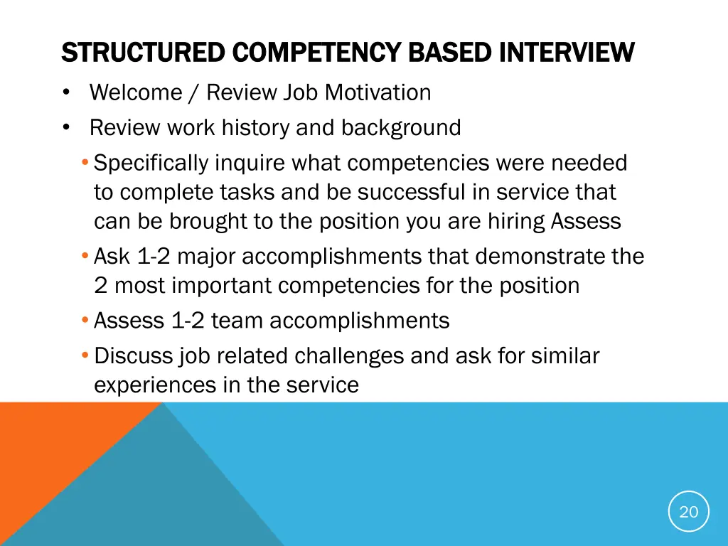 structured competency based interview structured