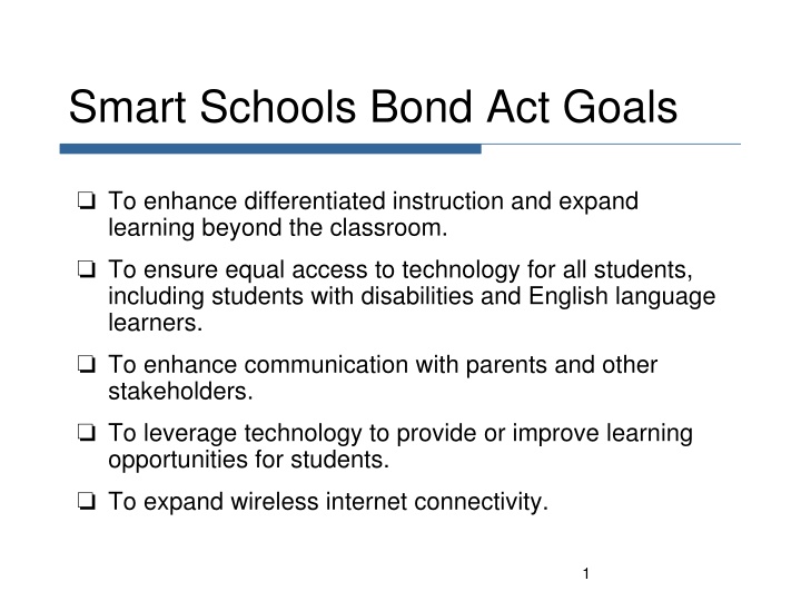 smart schools bond act goals