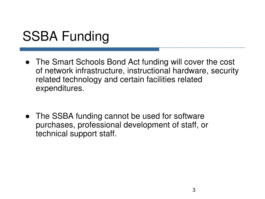 ssba funding