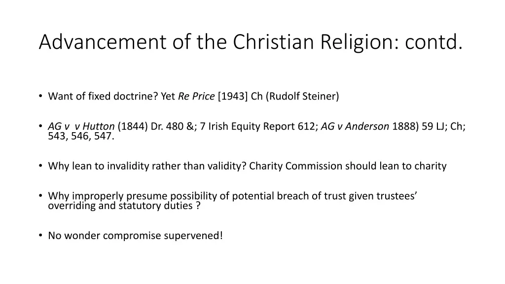 advancement of the christian religion contd
