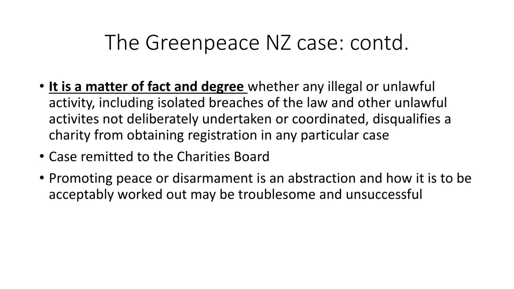 the greenpeace nz case contd