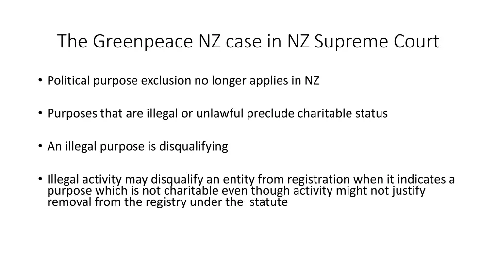 the greenpeace nz case in nz supreme court