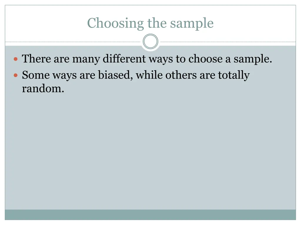 choosing the sample