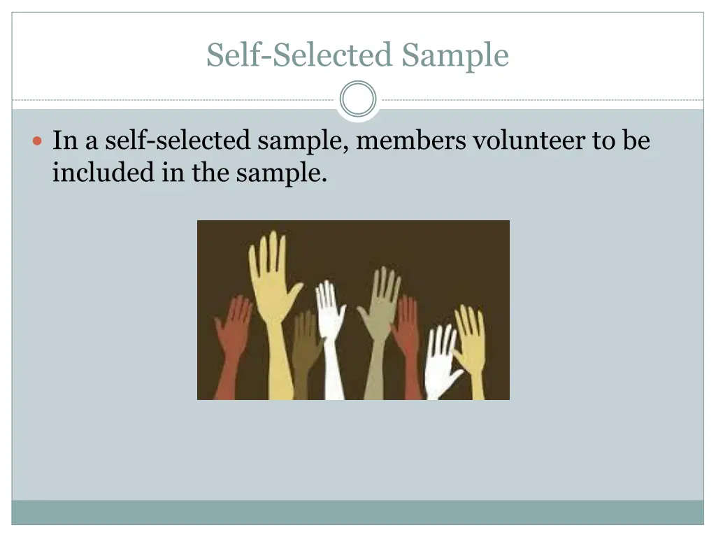 self selected sample