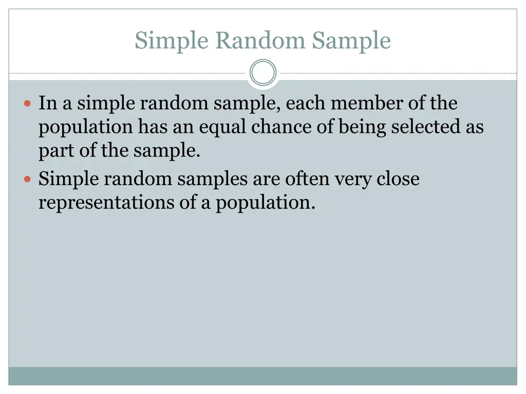 simple random sample