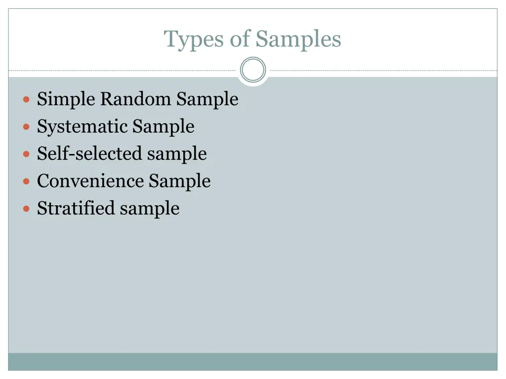 types of samples