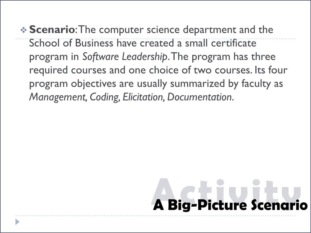 scenario the computer science department