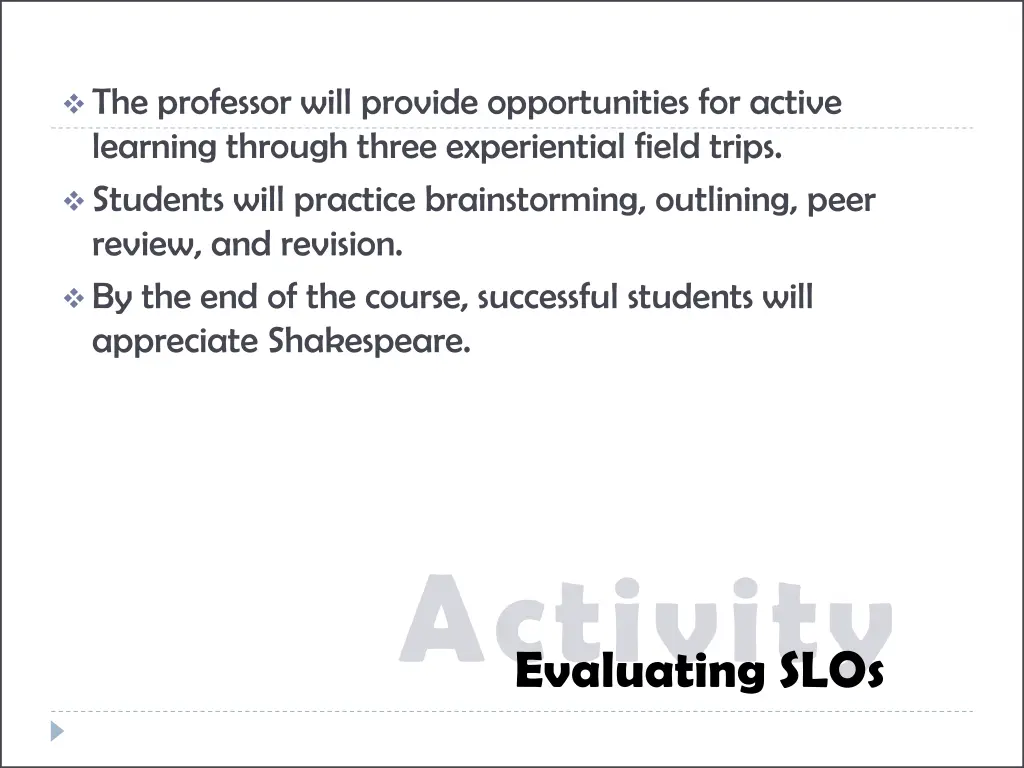 the professor will provide opportunities