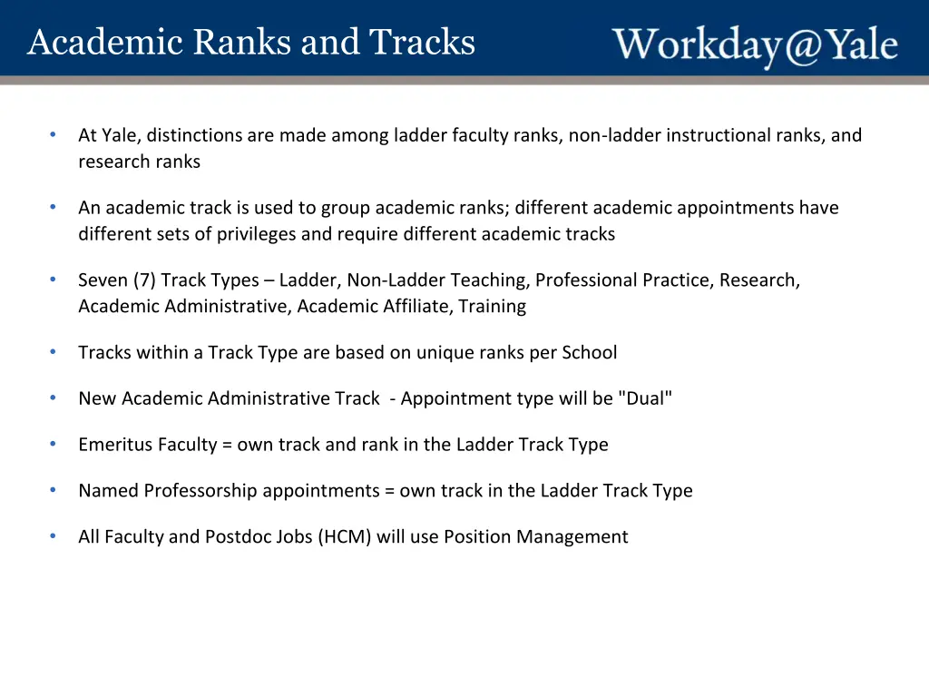 academic ranks and tracks
