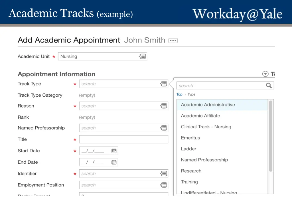 academic tracks example