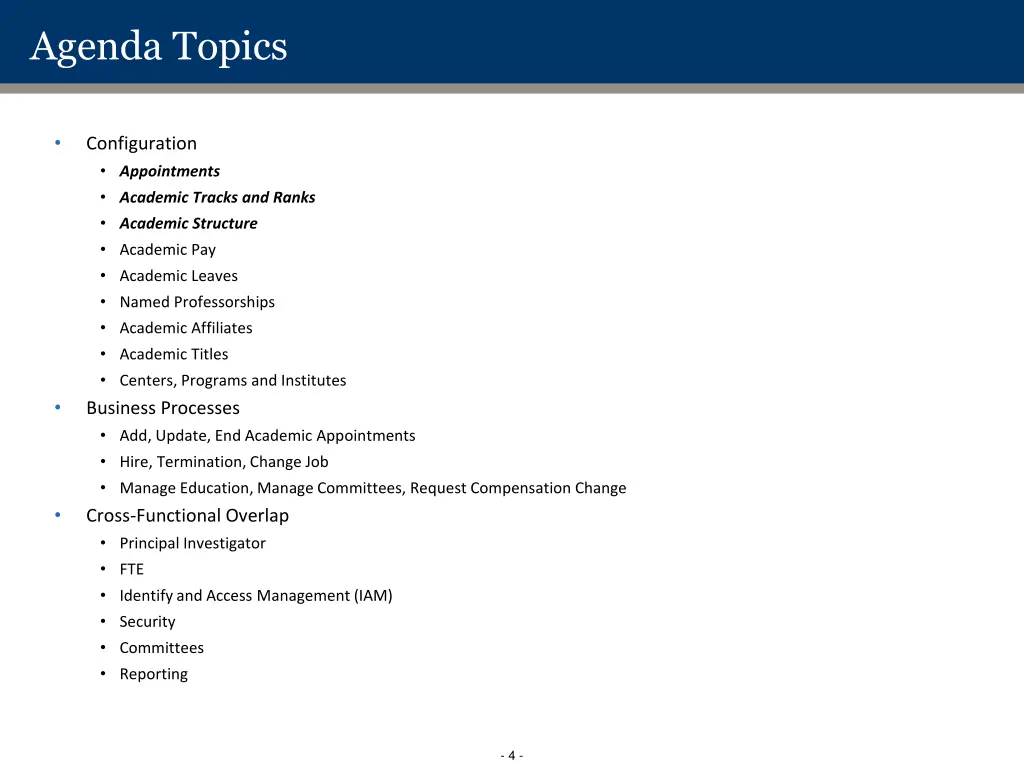 agenda topics