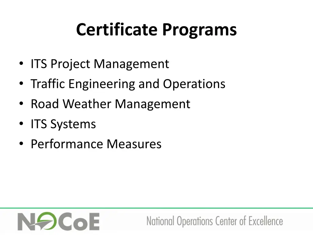 certificate programs