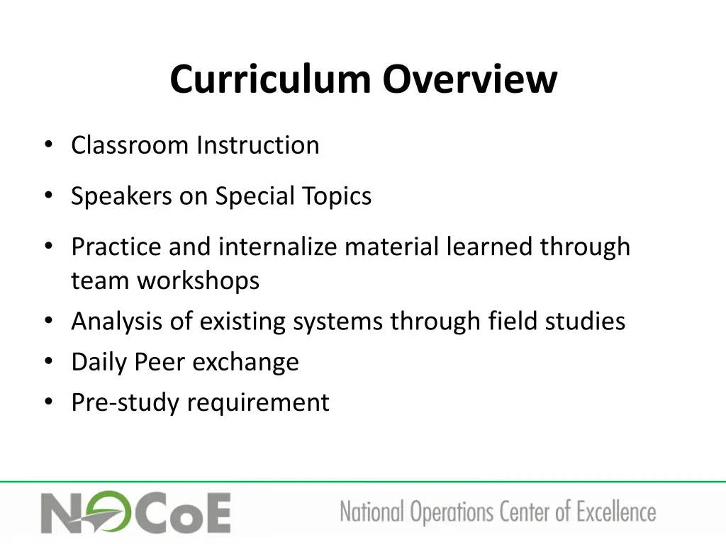 curriculum overview