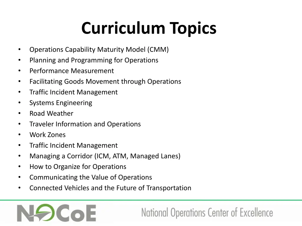 curriculum topics