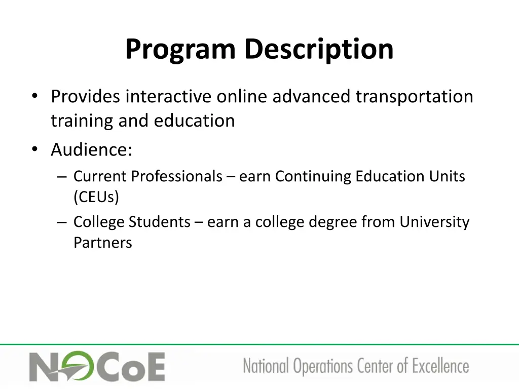 program description
