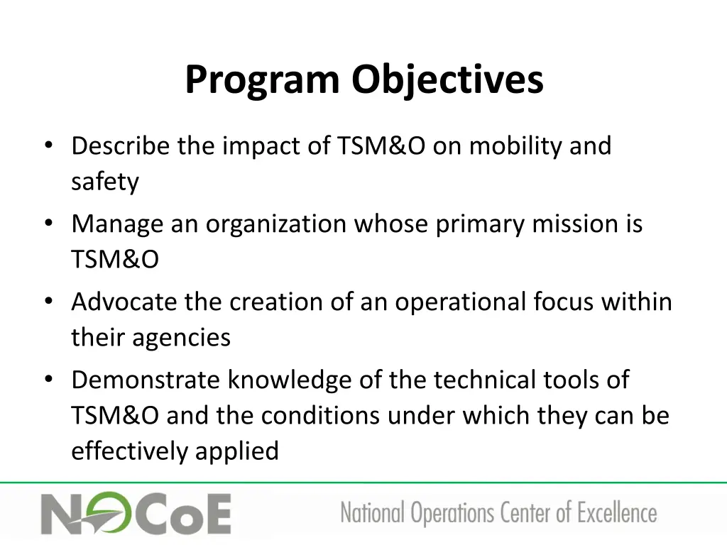 program objectives