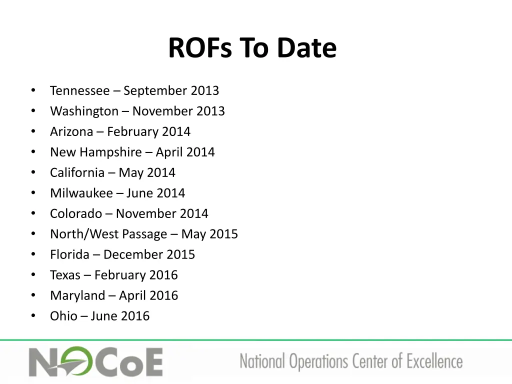 rofs to date