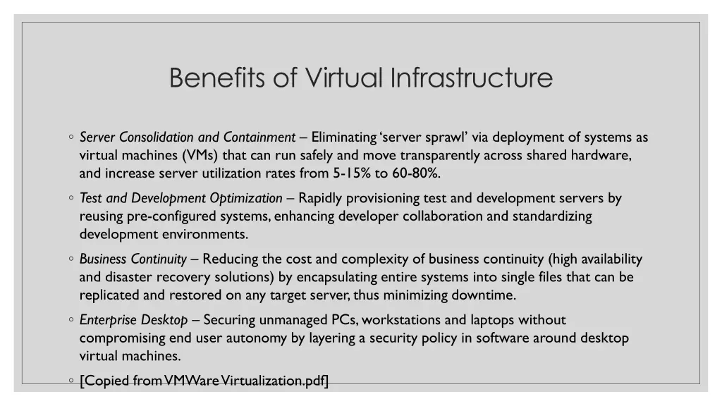 benefits of virtual infrastructure