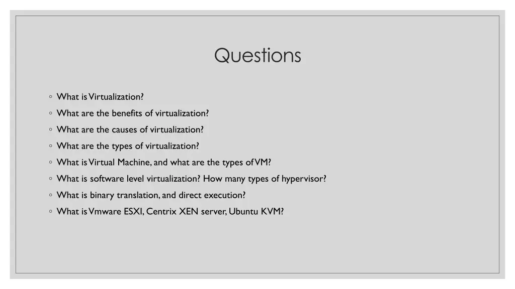 questions