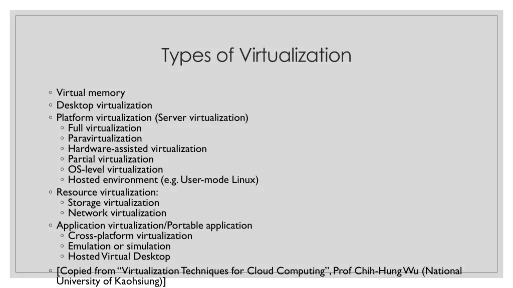 types of virtualization