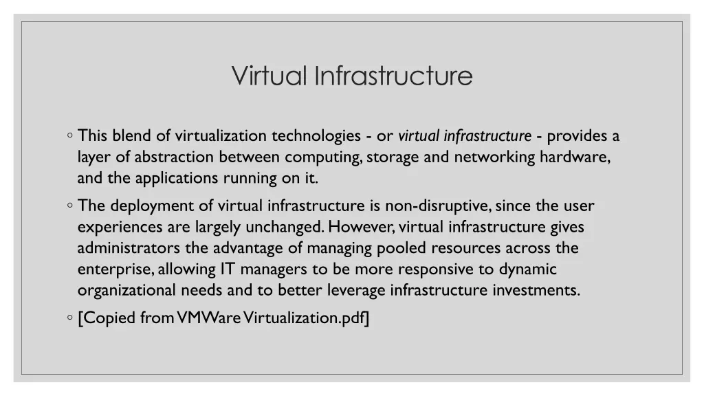 virtual infrastructure