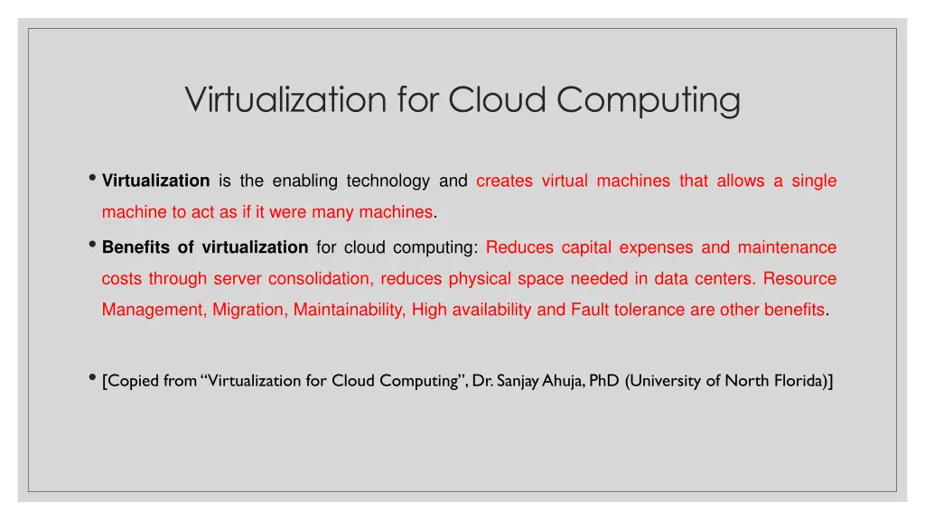 virtualization for cloud computing