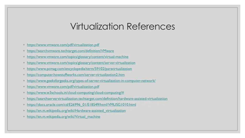 virtualization references