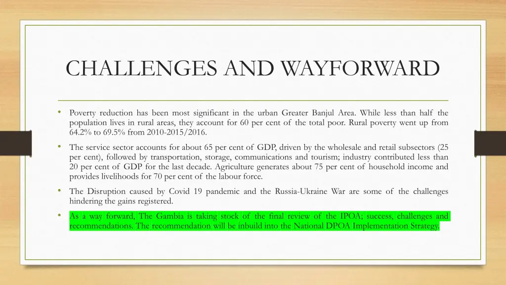 challenges and wayforward